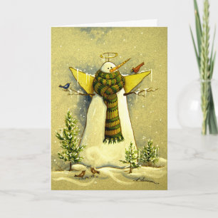 4894 Snow Angel & Birds Geburtstagkarte Karte