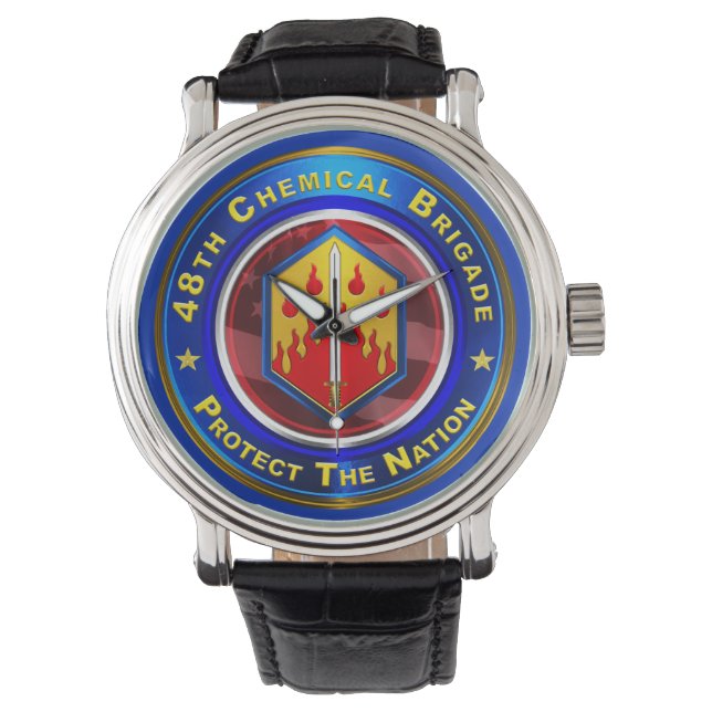 48. Chemische Brigade "Proven in Battle" Armbanduhr (Vorderseite)