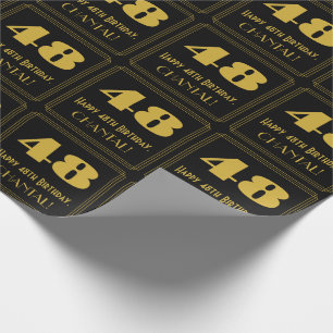 48. Geburtstag - Art Deco Inspiriert Look "48" & N Geschenkpapier