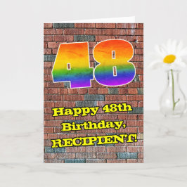 48. Geburtstag: Fun Graffiti-Inspiriert Regenbogen Karte