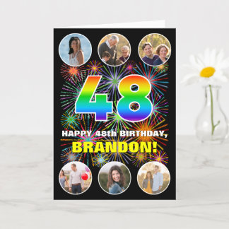 48. Geburtstag: Fun Rainbow #, Individuelle Name & Karte