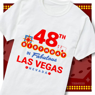 48. Geburtstag Las Vegas Willkommensschild Party S T-Shirt
