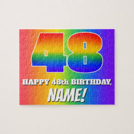 48. Geburtstag — mehrfarbiges Regenbogenmuster "48