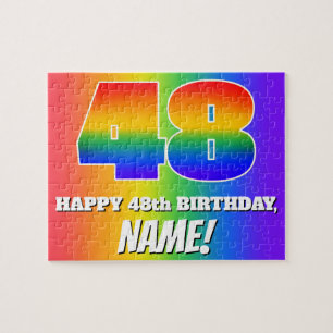 48. Geburtstag — mehrfarbiges Regenbogenmuster "48