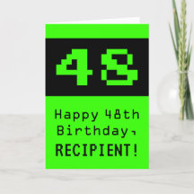 48. Geburtstag: Nerdy / Geeky Style "48" und Name