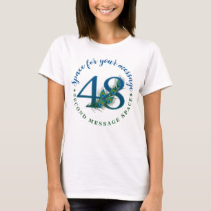 48. Geburtstag oder Jubiläum Pfauenfedern T-Shirt