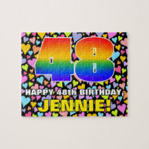 48. Geburtstag — Spaß, liebevolle Herzformen + "48