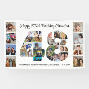 48. Geburtstagsfeier Nummer 48 Fotocollage Banner
