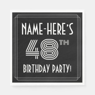 48. Geburtstagsparty: Art-Déco-Stil + Individuelle Serviette