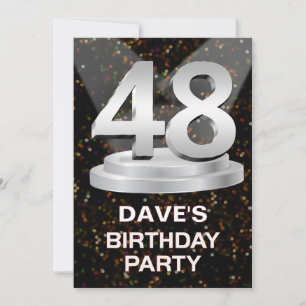 48. Geburtstagsparty Einladung einen Namen hinzufü