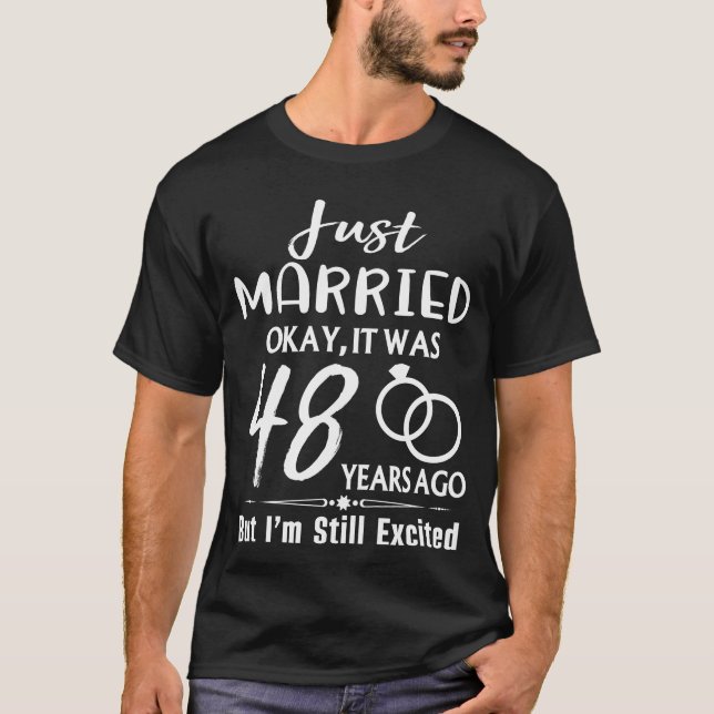 48. Hochzeitsfeier vor 48 Jahren gerade verheirate T-Shirt (Vorderseite)