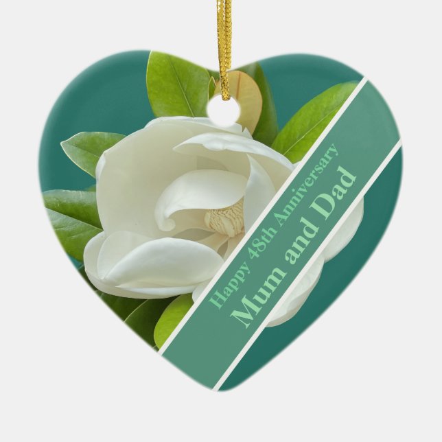 48. Hochzeitstag Keramik Ornament (Vorne)