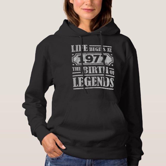 48 Jahre alt 1977 Geburt der Legende 48. Geburtsta Hoodie (Vorderseite)