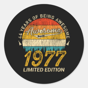 48 Jahre alt 1977 Retro Phantastisch 48. Geburtsta Runder Aufkleber