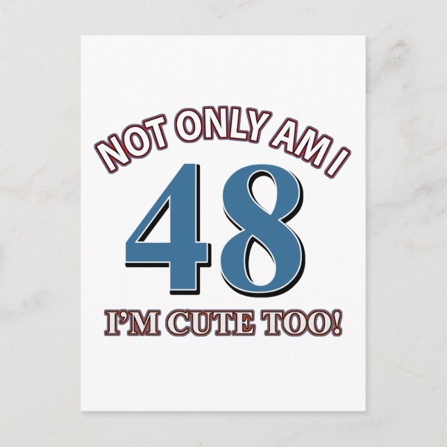 48 Jahre Alte Geburtstagsdesigns Postkarte (Vorderseite)