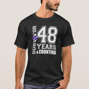 48 Jahre Überleben Ich trage Lila Ribbon Lupus Awa T-Shirt