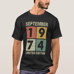 48 Jahre Vintag im September 1974 48. Geburtstag T-Shirt