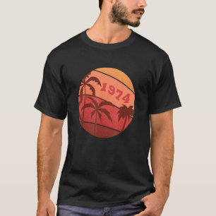 48. Jubiläum Classic Retro Palm Sunset Birthda T-Shirt