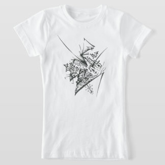 48 Schwarz-Weiß-Abstrakt-Tribal-Tattoo-Kunst T-Shirt