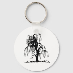4920 BEÄNGSTIGEND WEEPING WILLOW TREE BLACK SILHO SCHLÜSSELANHÄNGER