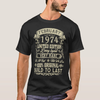 49. Geburtstag 49 Jahre alter Retro Vintag im Febr T-Shirt