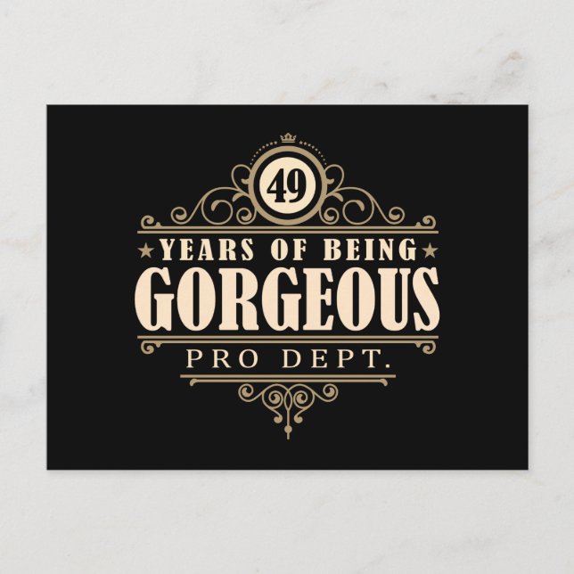 49. Geburtstag (49 Jahre herrlich) Postkarte (Vorderseite)