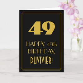 49. Geburtstag - Art Deco Inspiriert Look "49" & N Karte