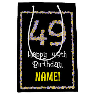 49. Geburtstag: Blumennummer, Individuelle Name, B Mittlere Geschenktüte