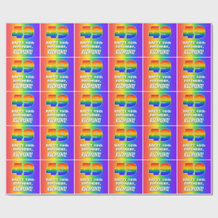 49. Geburtstag: Farbenfroh, Fun Rainbow Pattern #  Geschenkpapier
