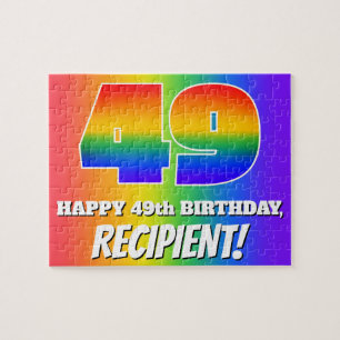 49. Geburtstag — mehrfarbiges Regenbogenmuster "49