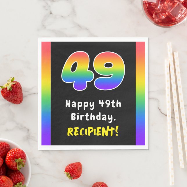 49. Geburtstag: Rainbow Spectrum # 49, Individuell Serviette (Beispiel)