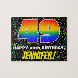 49. Geburtstag — Spaß, farbenfrohe Musiksymbole &