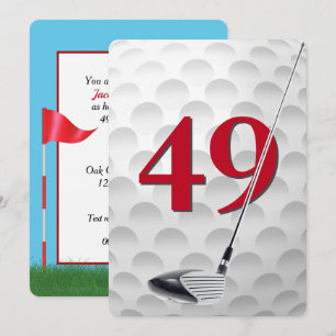 49. Geburtstags-Golf-Themenparty Einladung