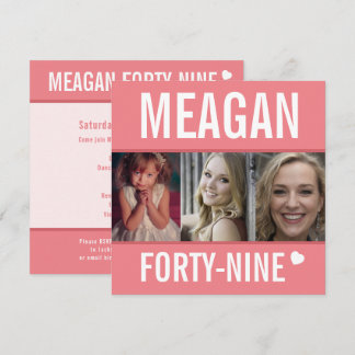 49. Geburtstagsfeier Foto Koralle Einladung