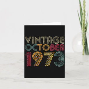 49. Geburtstagsgeschenke - Vintage Oktober 1973 Karte