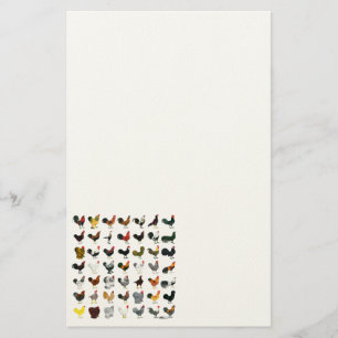 49 Hähne Briefpapier