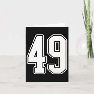 #49 White Kontur Number 49 Sports Fan Jersey Styl Karte