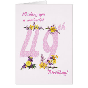 49e anniversaire Fleur Nombre décoré