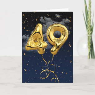 49e Anniversaire Gold Mylar Balloon et carte Confe