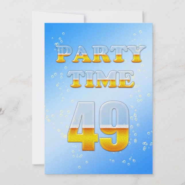 49e anniversaire invitation à la fête avec bière (Devant)