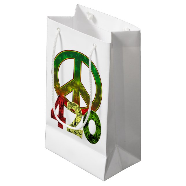4 20 Frieden Kleine Geschenktüte (Vorderseite Schrägansicht)