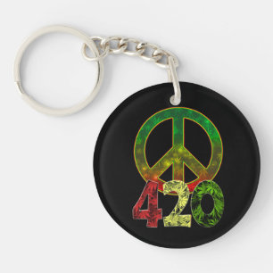 4 20 Frieden Schlüsselanhänger
