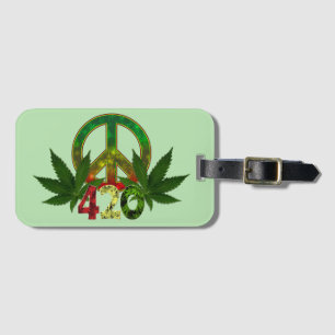 4 20 Rasta Peace Weed Green Gepäckanhänger