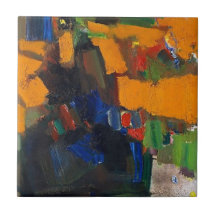 4,25 Zoll quadratische Kachel mit abstraktem Desig