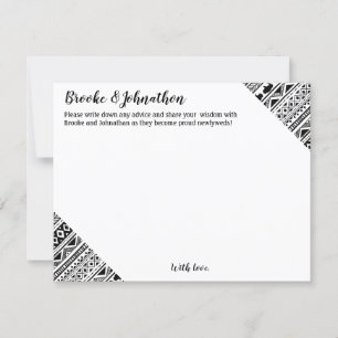 4.25x5.5 Advice Card Boho Buffalo Tribal Muster B Einladung