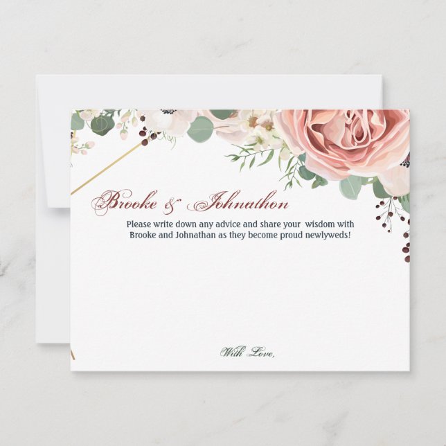 4.25x5.5 Advice Card Geometric Garden Rose Anemone Einladung (Vorderseite)