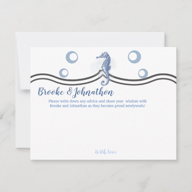 4.25x5.5 Advice Card Seepferd Sea Ocean Beach Einladung (Vorderseite)