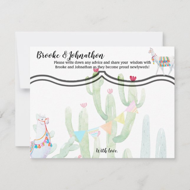 4,25x5,5 Carte conseil Boho Llama Cactus bohème De (Devant)