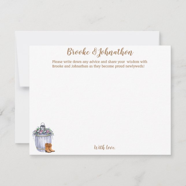 4,25x5,5 Carte conseil Mariage campagnard d'été Ru (Devant)