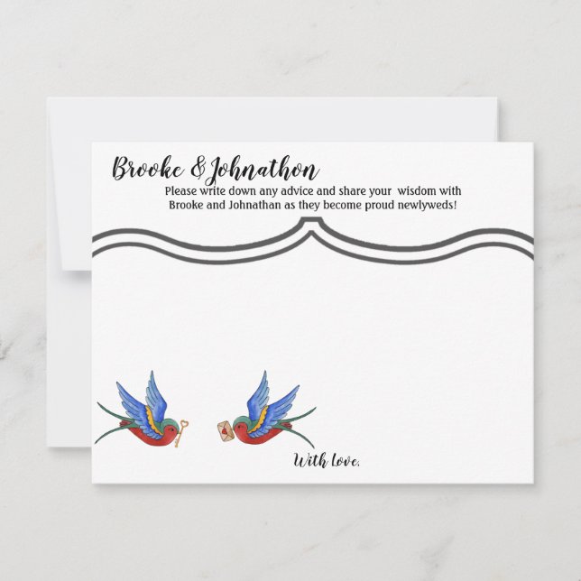 4.25x5.5 Carte conseil Tatouage traditionnel d'ois (Devant)